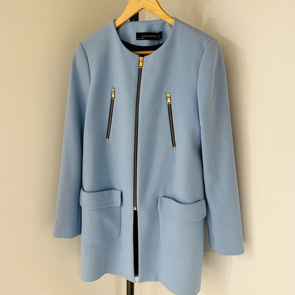 Zara light blue blazer NWT